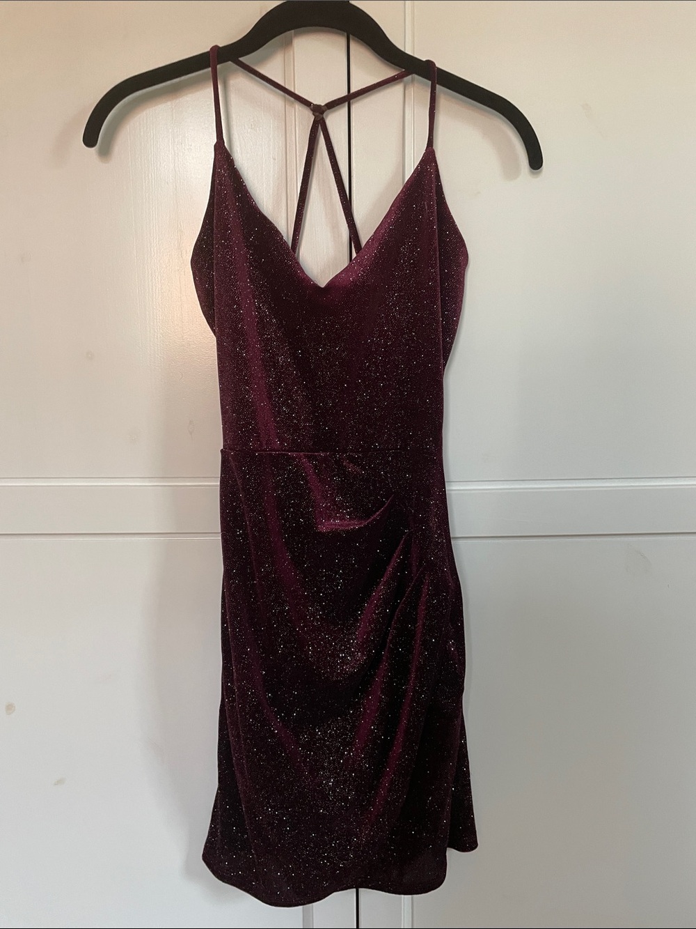 Windsor Burgundy Velvet Sparkle Mini Dress